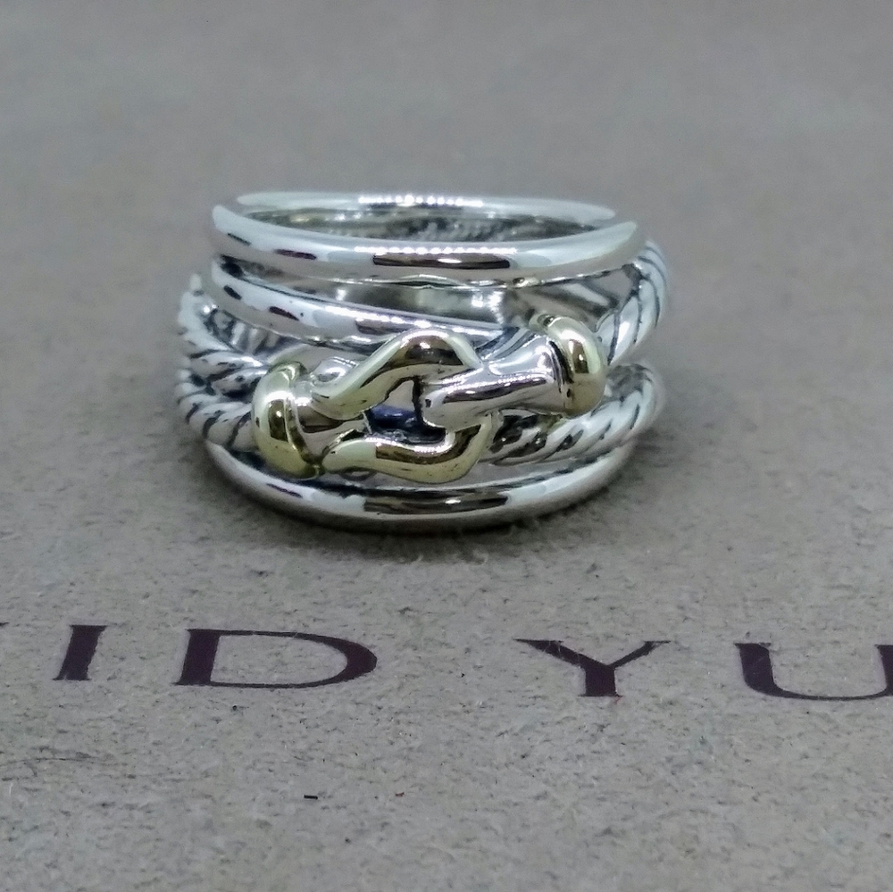 David Yurman Buckle Ring with 18k Yellow Gold